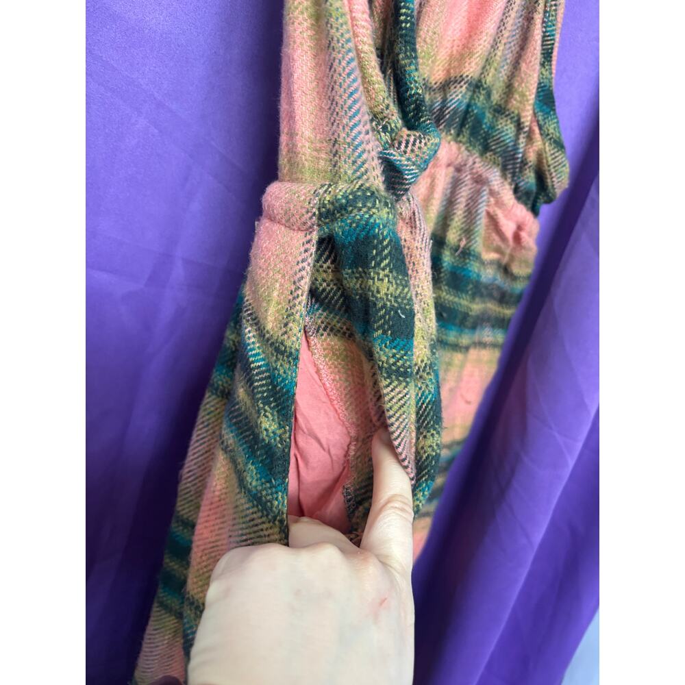 Urban Outfitters Out From Under Jumpsuit Romper Plaid Cozy Loungewear Overalls - Picture 6 of 6